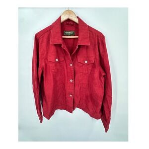 Eddie Bauer Shacket Linen Jacket Women's XL Natural Outdoors Breathable Granola